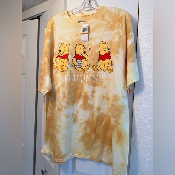 Disney Tops - 🎉50% off DISNEY WINNIE OH HUNNY 3X MUSTARD TONE TIE DYE TEE